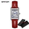 Fashion Sanda Top Brand Elegant Design Rectangle Dial Water Resistant Quartz Movement Business Gift Women Analog Wrist Watches