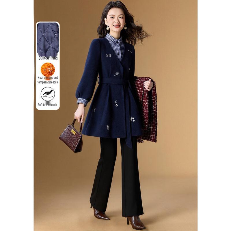 

Mei Lanni Women s Colorblock Plaid Padded Tie-Waist Winter Coat 3XL