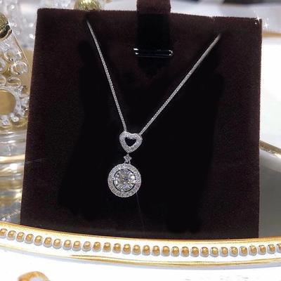 Nuovo design innovativo Cuore Amore Collana Gioielli di fidanzamento per le donne Collana di lusso con zirconi cubici color argento/colore oro rosa