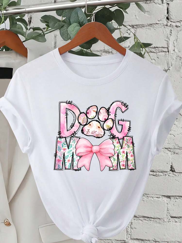 Trend Dog Mama Printed Women T-shirts Fashion Cartoon Graphic Print T-shirts Clothes Female Shirt Short Sleeve Casual Tees