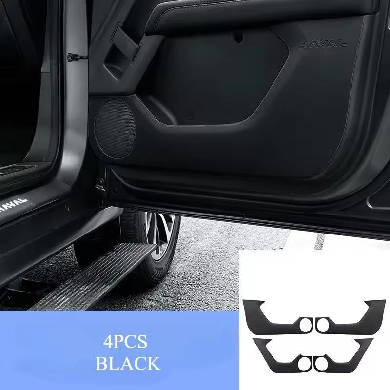4 шт. Для Haval H9 2024 2025 Автомобильная Дверь Кожаная Анти-Пинок Внутренняя Боковая Пылезащитная Пленка на Кромку Защитная Наклейка Аксессуары чёрный