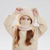 Children's Hat Cartoon Scarf Integrated Knitted Hat Winter Outdoor Plush Warm Ear Protective Cap