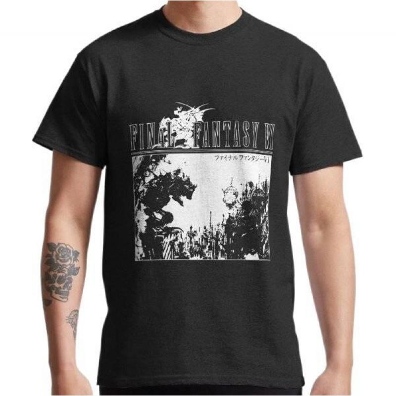 Final Fantasy Gift t shirt for RPG gamer 100 cotton printed tee Mens Short Sleeve Graphic Clothes All size tops S