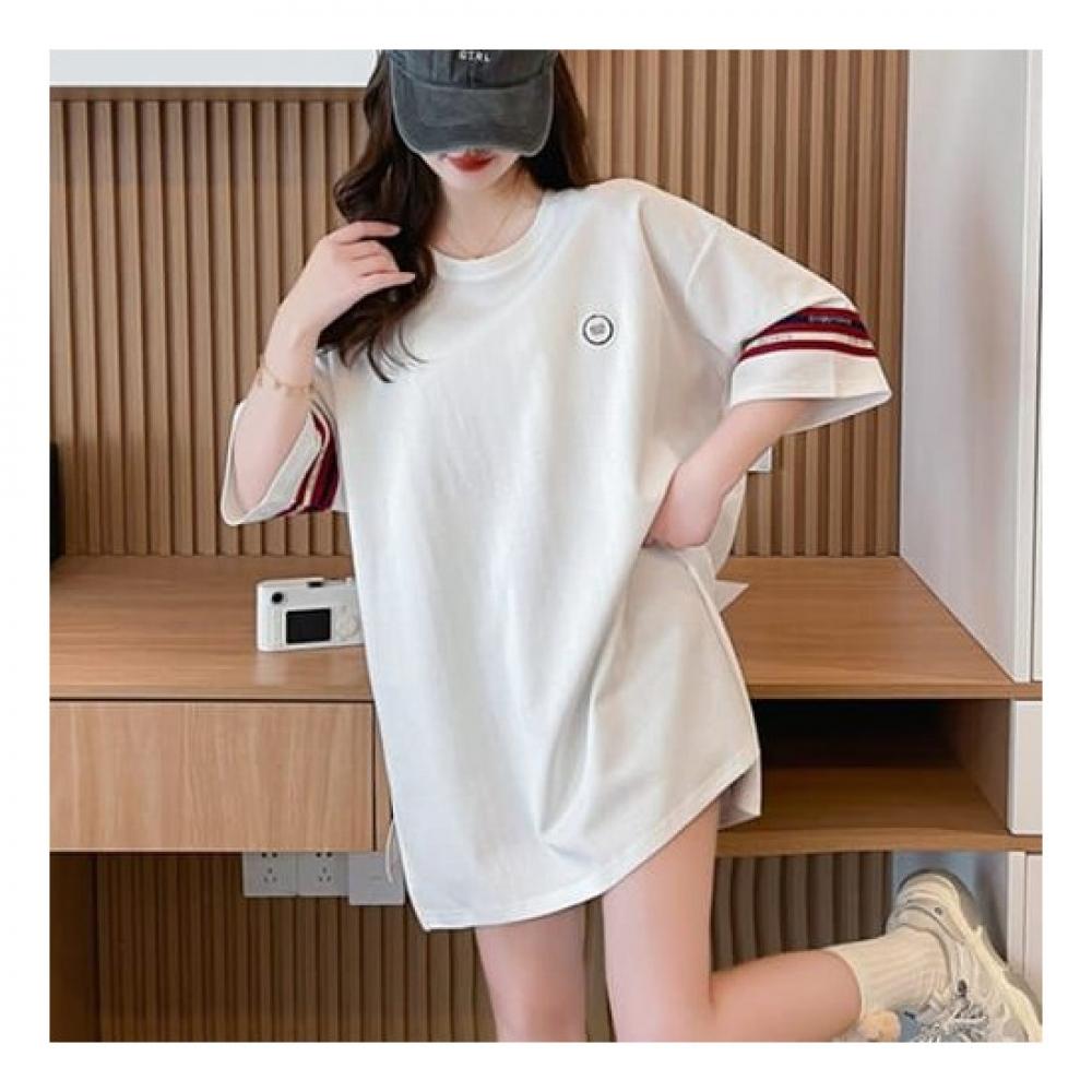 Navava Casual Simple Loose FiT Round Neck ShorT Sleeve T shirT nT1737