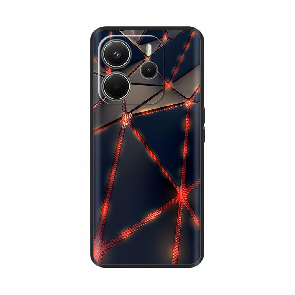 For Xiaomi Redmi Note 14 4G Case Luxury Painted Cover Black Silicone Phone Case For Redmi Note 14 Fundas note14 4G Soft Bumper