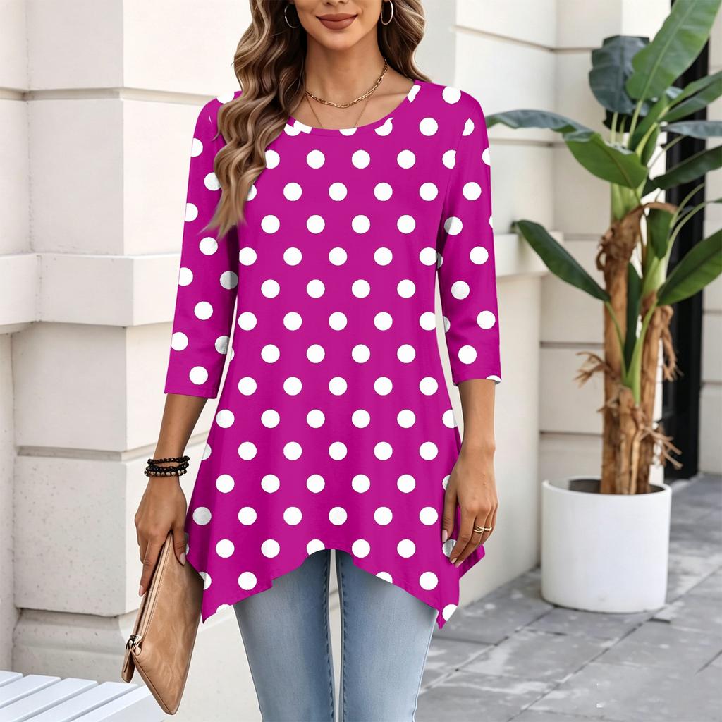 Women's Fashion Casual 3/4 Sleeve Pullover Top for Everyday Wear