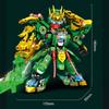 Superheld Mecha Krieger Bausteine Grün Guan Yu Roboter Modell DIY Figur Bauspielzeug für Jungen Geburtstagsweihnachtsgeschenk Kinder