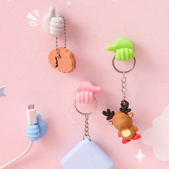 20/30/50Pcs Self Adhesive Cable Clips Key Holders Simple Installation Wide Application Thumbs-Up Hooks Wall Organizer