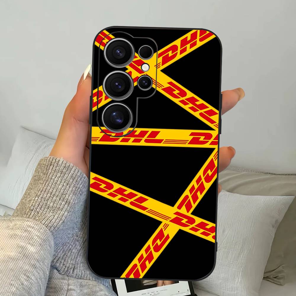 Fashion Brand D-DHL Logo Phone Case For Samsung S 24 Fe 25 Ultra Plus 20 Lite 21 30 22 23 24 22 Ultra 5G Fundas