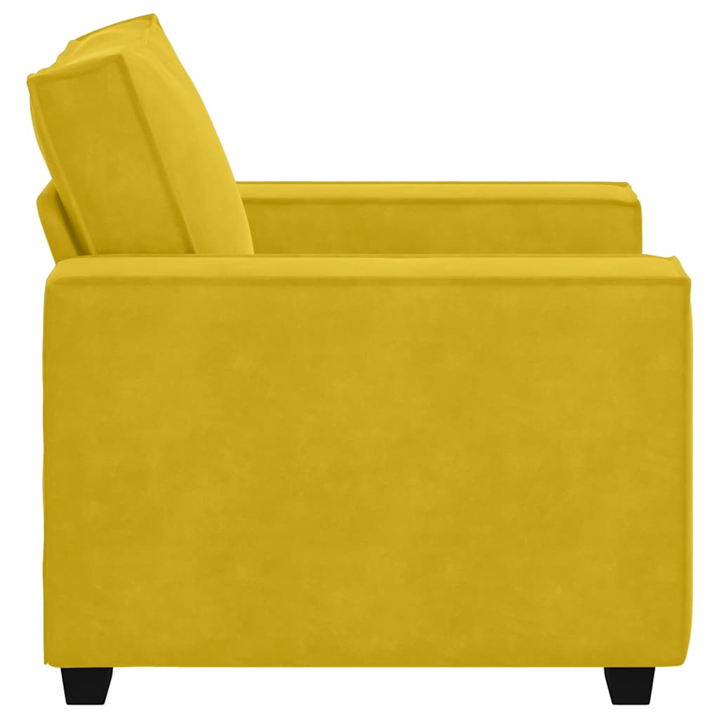 Yellow Armchair 100x78x84 Cm Velvet