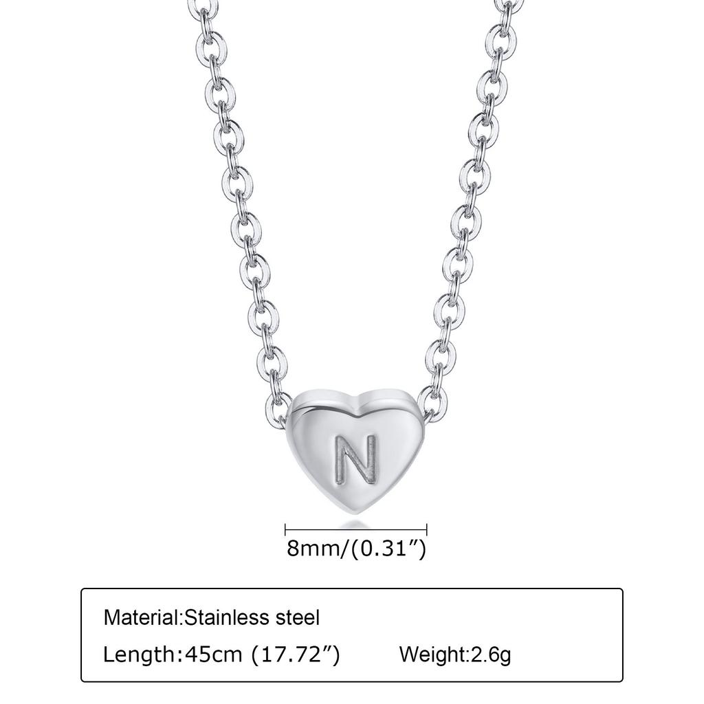Stainless Steel Heart Letter Necklace 26 Letter Love Necklace, Quanxi Water Jewelry Pn-1670