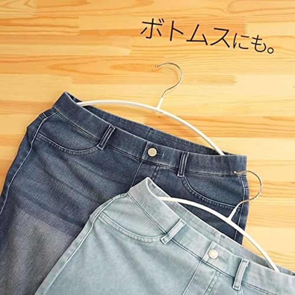 Shinko Hanger Knit Hanger 42cm Wide Clothes Prevents Clothes from Losing Made In Set of 12 Non-Slip Hanger, Large, Shape, Non-Slip, Stylish, Japan,