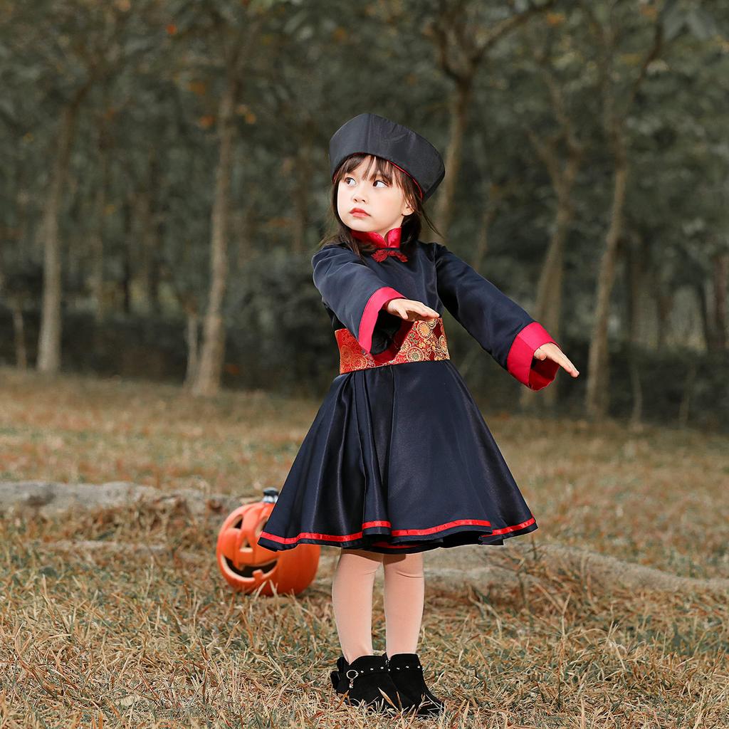 Halloween Cosplay Jiangshi for Girls Jiangshi School Clothing [JUNDOMECY] Kids, Girls, Women, Funny, Chinese, Zombie, Parent-Child Pair, Family,
