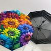 1pc Colorful Sunflowers Garden Artwork Umbrella with Plastic Handle,Suitable for All Seasons Home Travel Outdoor UmbrellaDD1478
