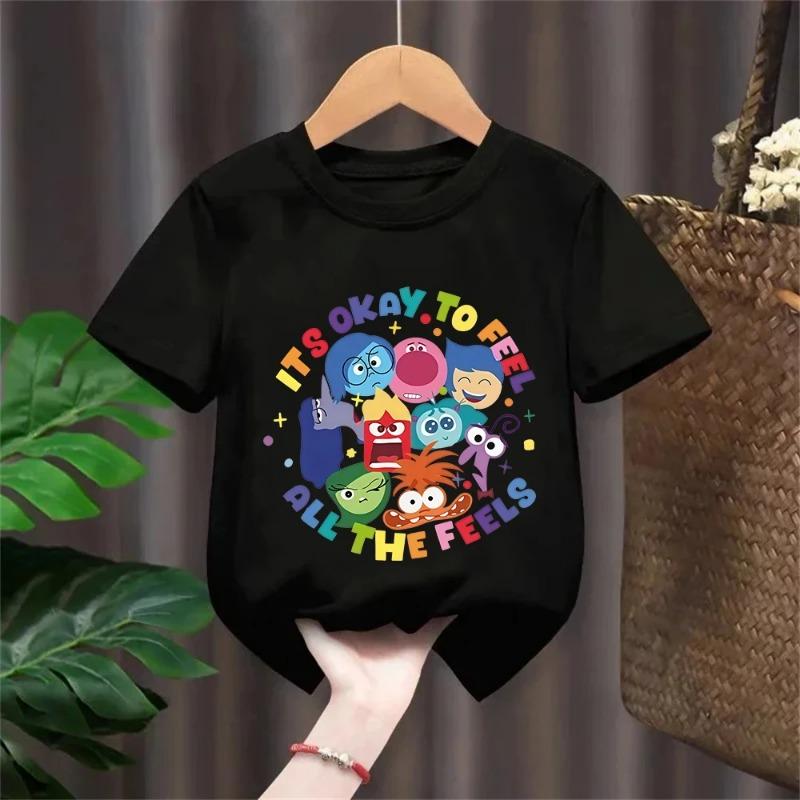 Inside Out Kids T-Shirt 100% Cotton All The Feels Emotion Characters Graphic Print Casual
