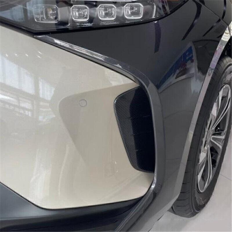 For Toyota BZ4X 2023-2025 Carbon Fiber Front Fog Light Eyelid Molding Cover Trim