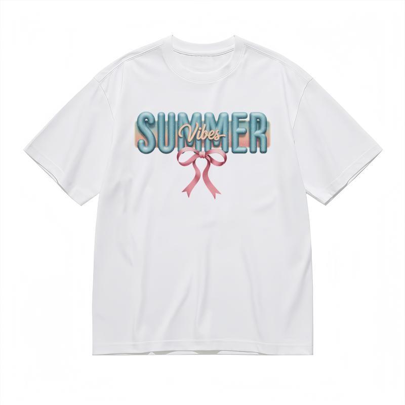 

Men s Fashion Trend Classic T-Shirt Blue Green Letters with Pink Accents Tee 2XL