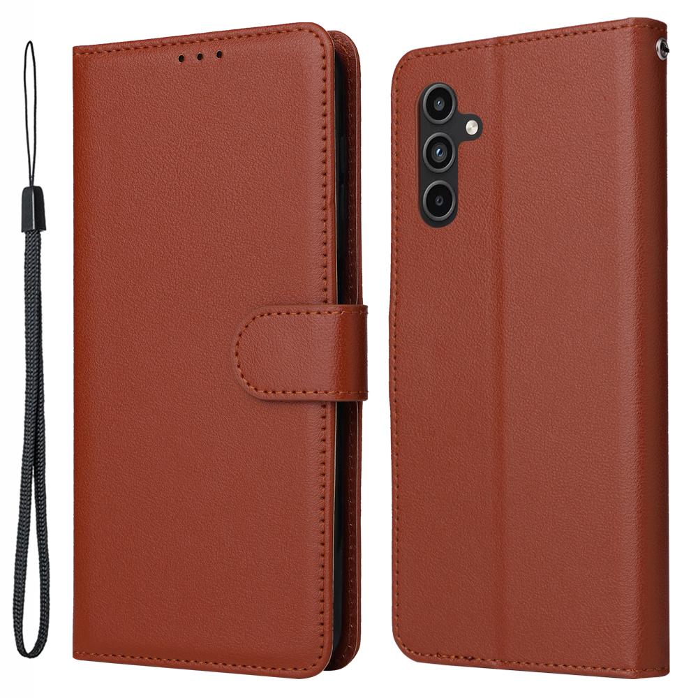 

For Samsung Galaxy A15 4G Case PU Leather Stand Phone Protector with 3 Card Slots Brown