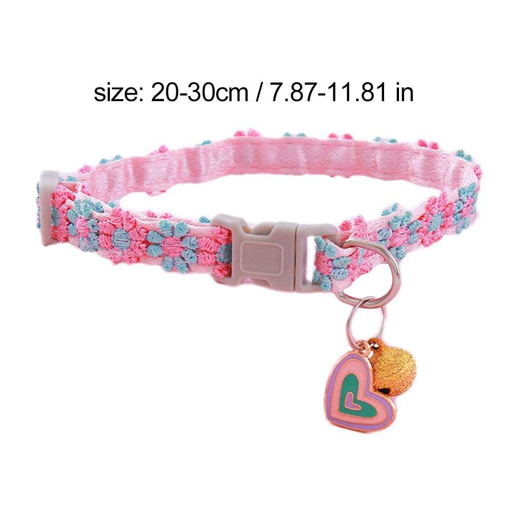 Adjustable Rainbow Lace Flower Cat Collar With Pendant Lace Pet Collar Suitable For Small Cats and Dogs Cat Collar With Bell
