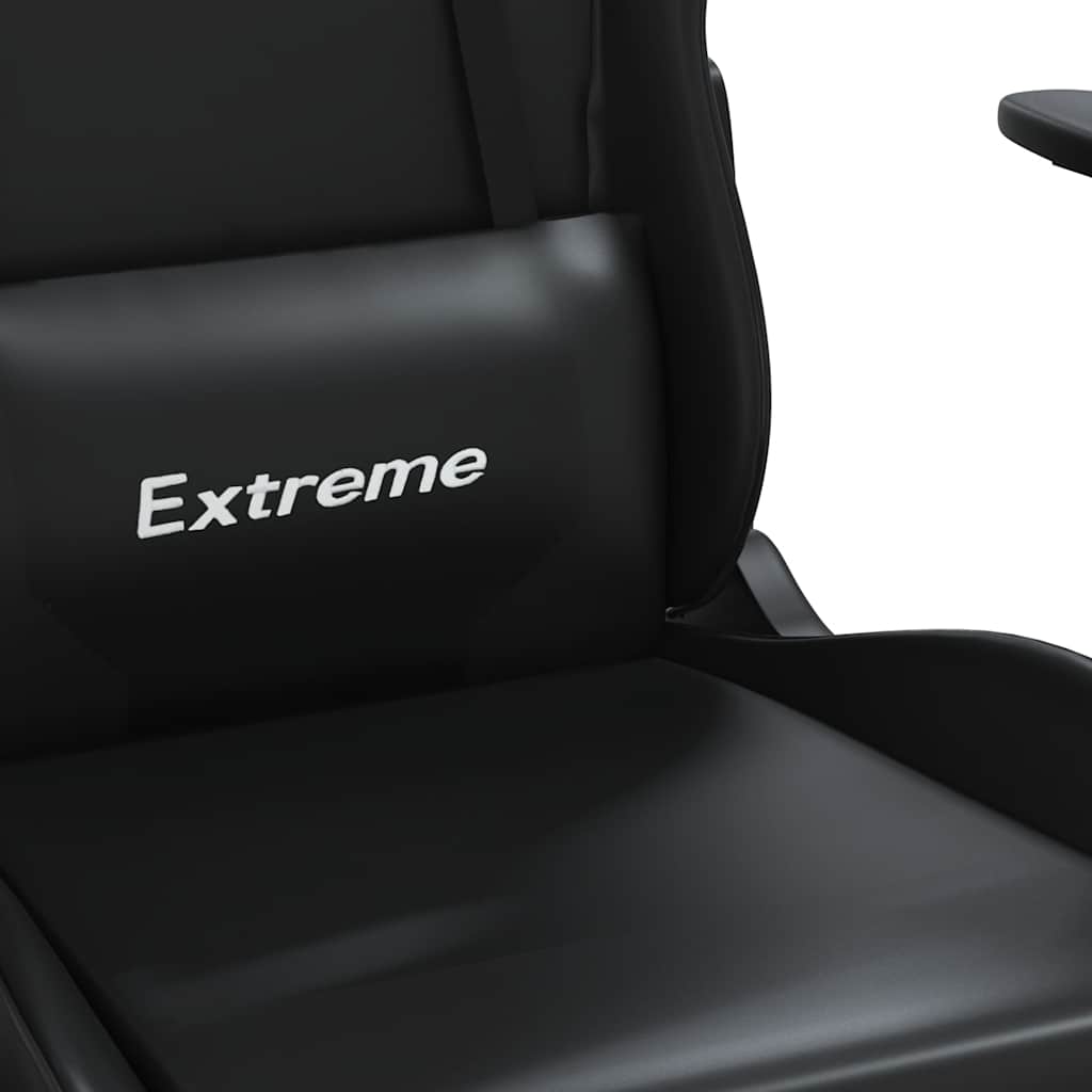 Vidaxl Gaming Chair, Black, Faux Leather