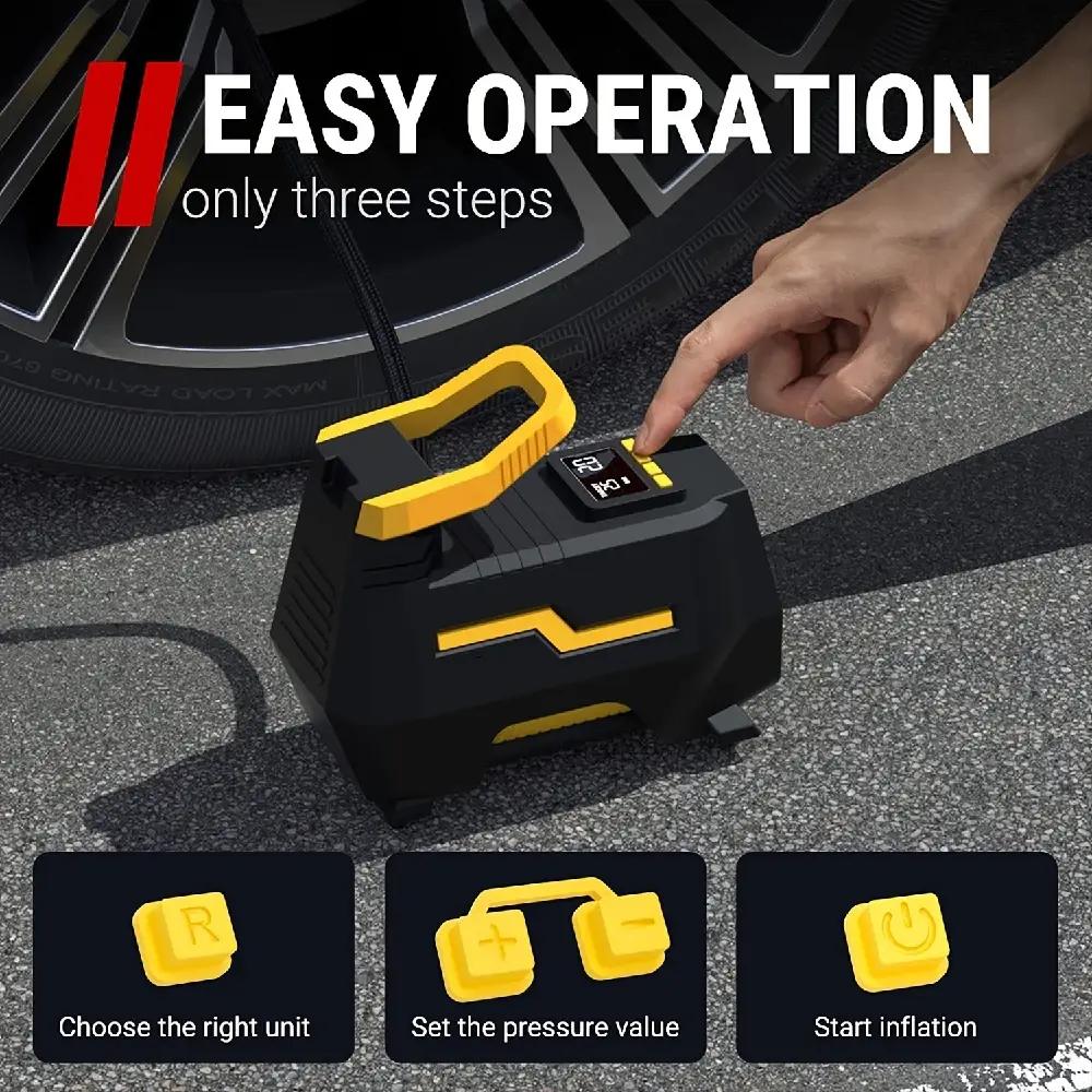 Intelligent Electric Vehicle Carrier Air Pump AC/DC Home Car Dual-use Digital Display Portable Dual Cylinder Tire Inflation Pump