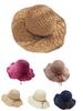 Women Summer's Straw Hat Handmade Fashion Bowknot Foldable Sunscreen Panama Wide Brim Outdoor UV Sun Portect Beach Cap Girl