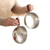 Portable 201 Stainless Steel Pot Walnut Wood Handle Salad Bowl New Small Pot Bowl  Cooking Tool