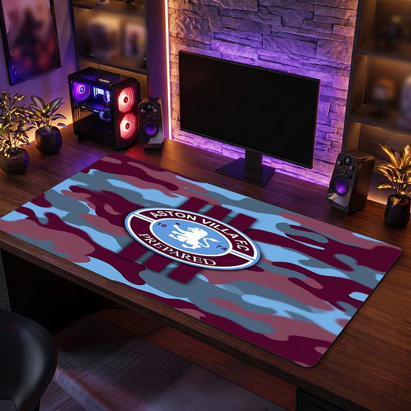 Aston Villa Football Print Large Mouse Pad, Anti-Slip Extended Gaming Desk Mat for Office Home