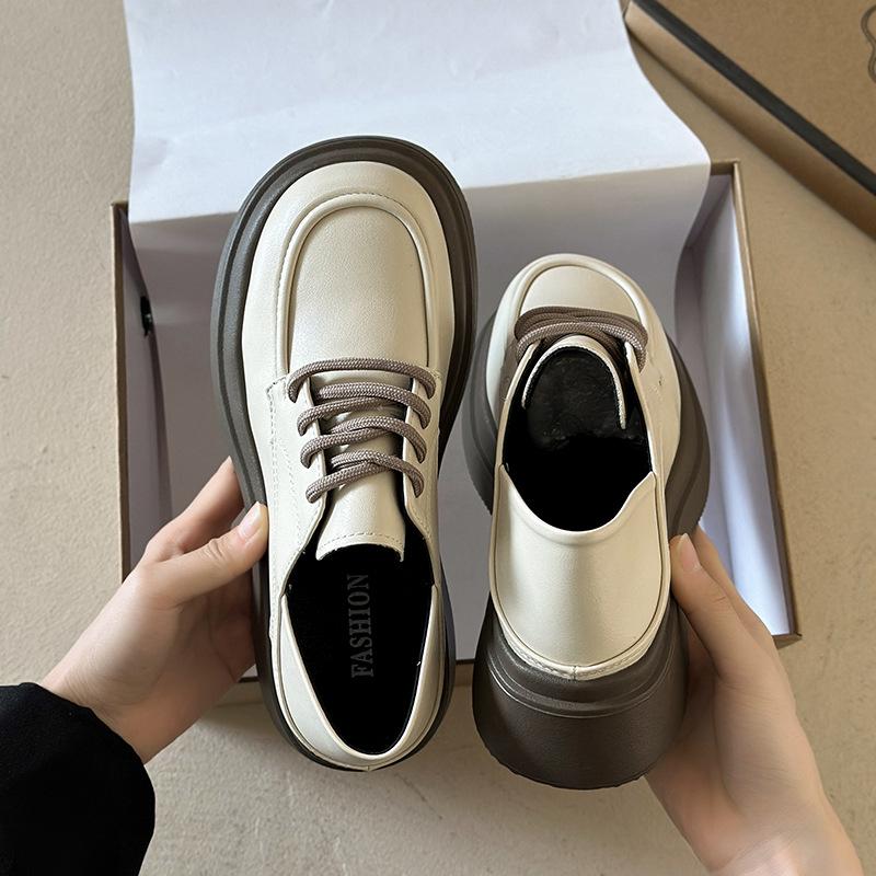 White Platform College British Style Small Leather Shoes Women's Spring and Autumn Loafers 2025 New Versatile Explosive Single Shoes