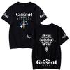 Genshin Impact Anime Damen Herren T-Shirts Bedruckt Rundhals Oversized Kurze Ärmel Mode Herrenbekleidung Streetwear