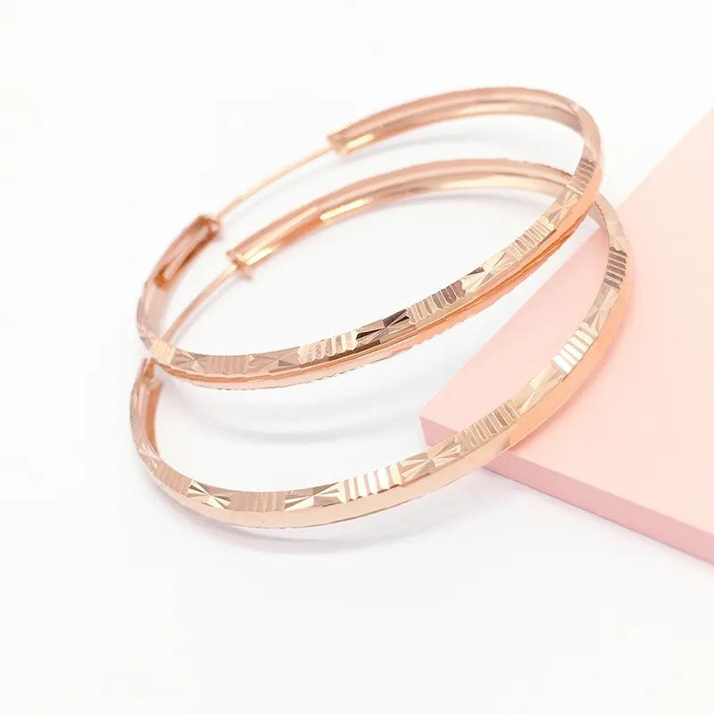 Exquisite Russian Purple Gold Rhombus Side Flower Earrings, Sparkling Rose Gold-Plated Classic Car Flower Circle Earrings Jewelry. (rose gold plated pair)