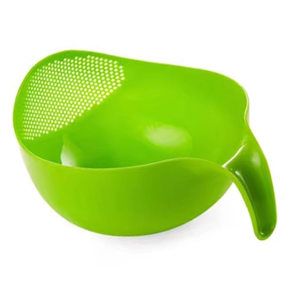 Rice Washer Strainer Bowl Colander Quinoa Strainer with Handle Kitchen Strainer for Rice Veggie Fruit Cleaner Plastic