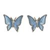 Exquisite Blue Butterfly S925 Silver Stud Earrings for Women - 2024 New Arrival, Versatile, Niche Ear Jewelry