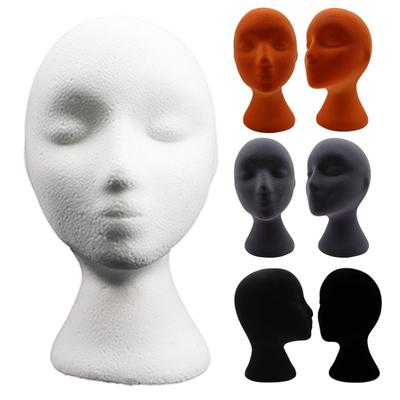 Female Styling Flocking Foam Head Mold Wig Holder DIY Headwear Display