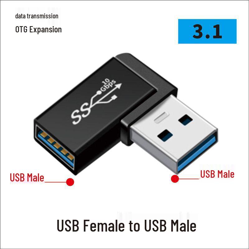 USB Type-C samec na samici 90° pravý úhel vertikální adaptér - kompatibilní s Thunderbolt 3