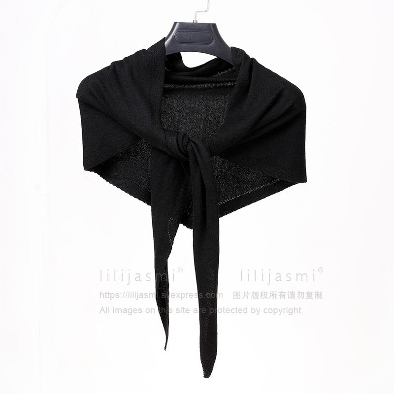 Women 160x40cm Triangle Scarf Shawl Wool Neck Warmer Solid Color Multipurpose Cowl Pashmina Female Soft Spring Knit Accessories