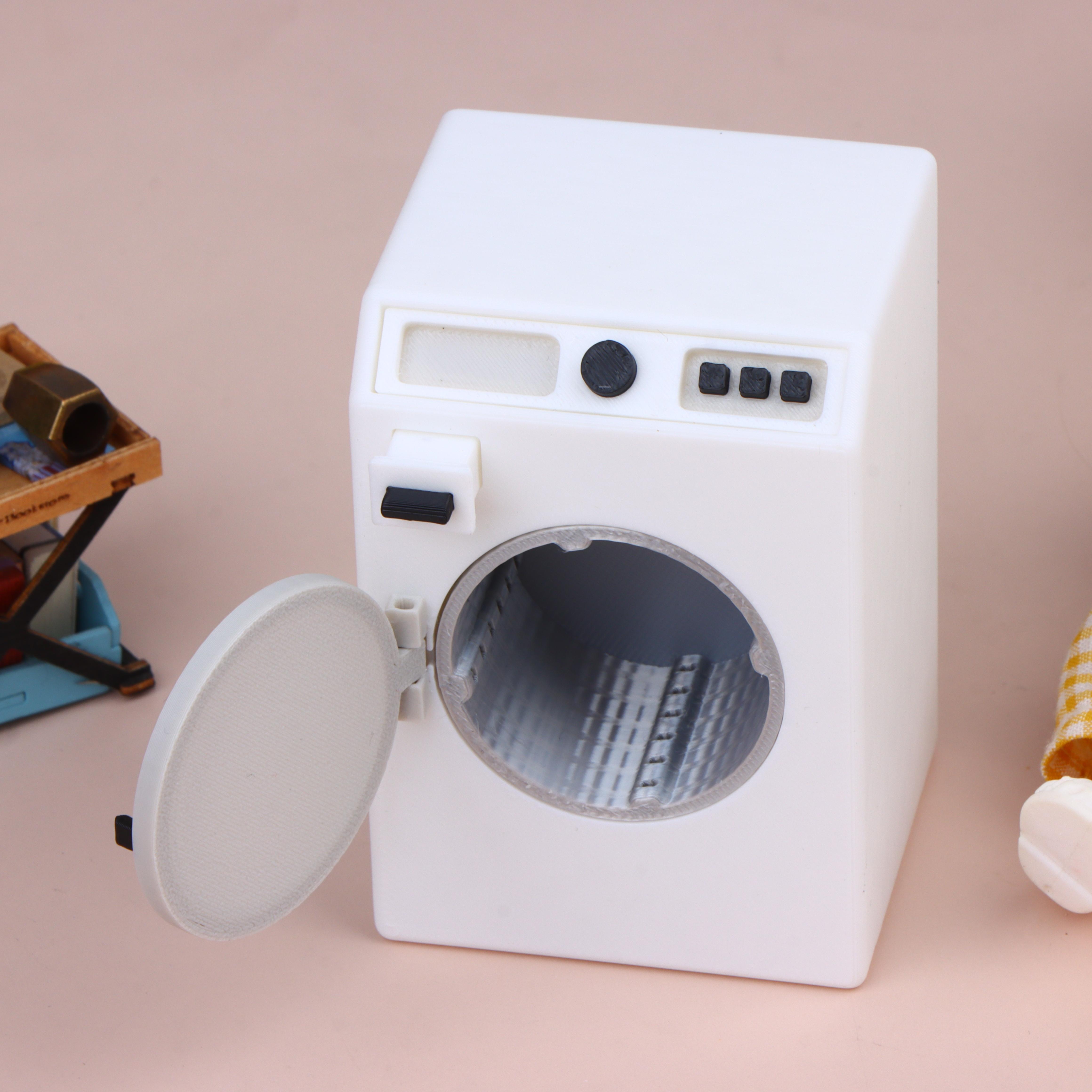 

Miniature Washing Machine Bucket Basin Ornament 1/12 Dollhouse Laundry Room Furniture Decor A1