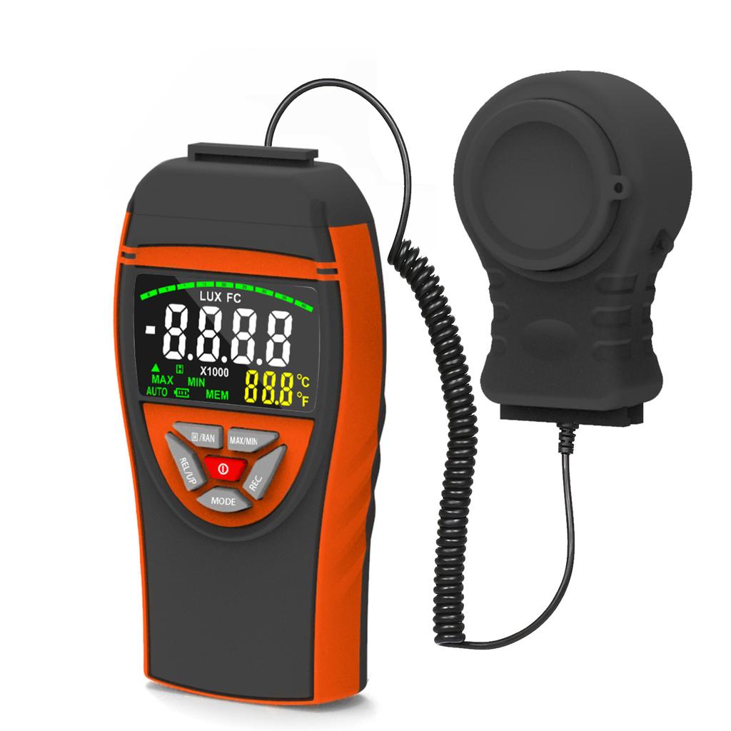 Digital illuminance meter,High accuracy and fast response,Light detector: used for light detection,LCD display,1-400,000Lux