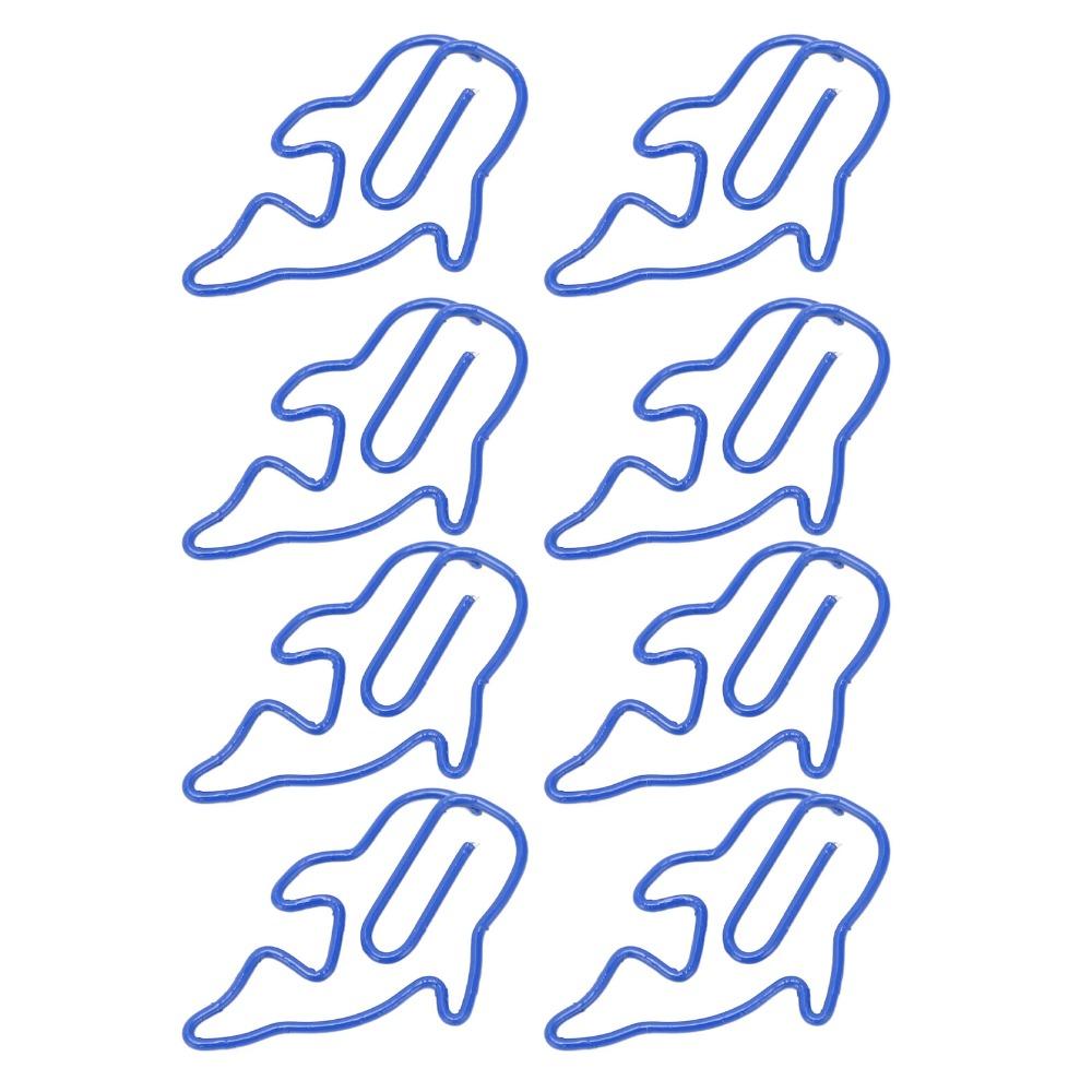 100Pcs Whale Shaped Cute Shaped Office Paper Clips Plastic-coated Metal Dark Blue Lovely Shape Paperclip Clamp 3.1*2.3cm