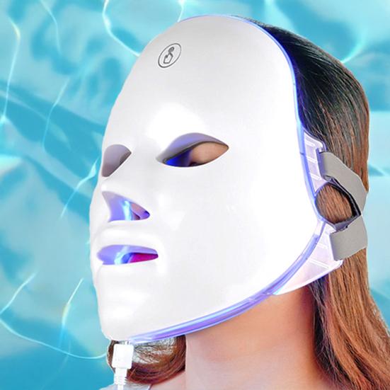 Yousheng LED Photon Therapy Mask Red Blue Light Facial Device for Acne Wrinkle Reduction Rechargeable Anti-Aging Skincare for Home Use