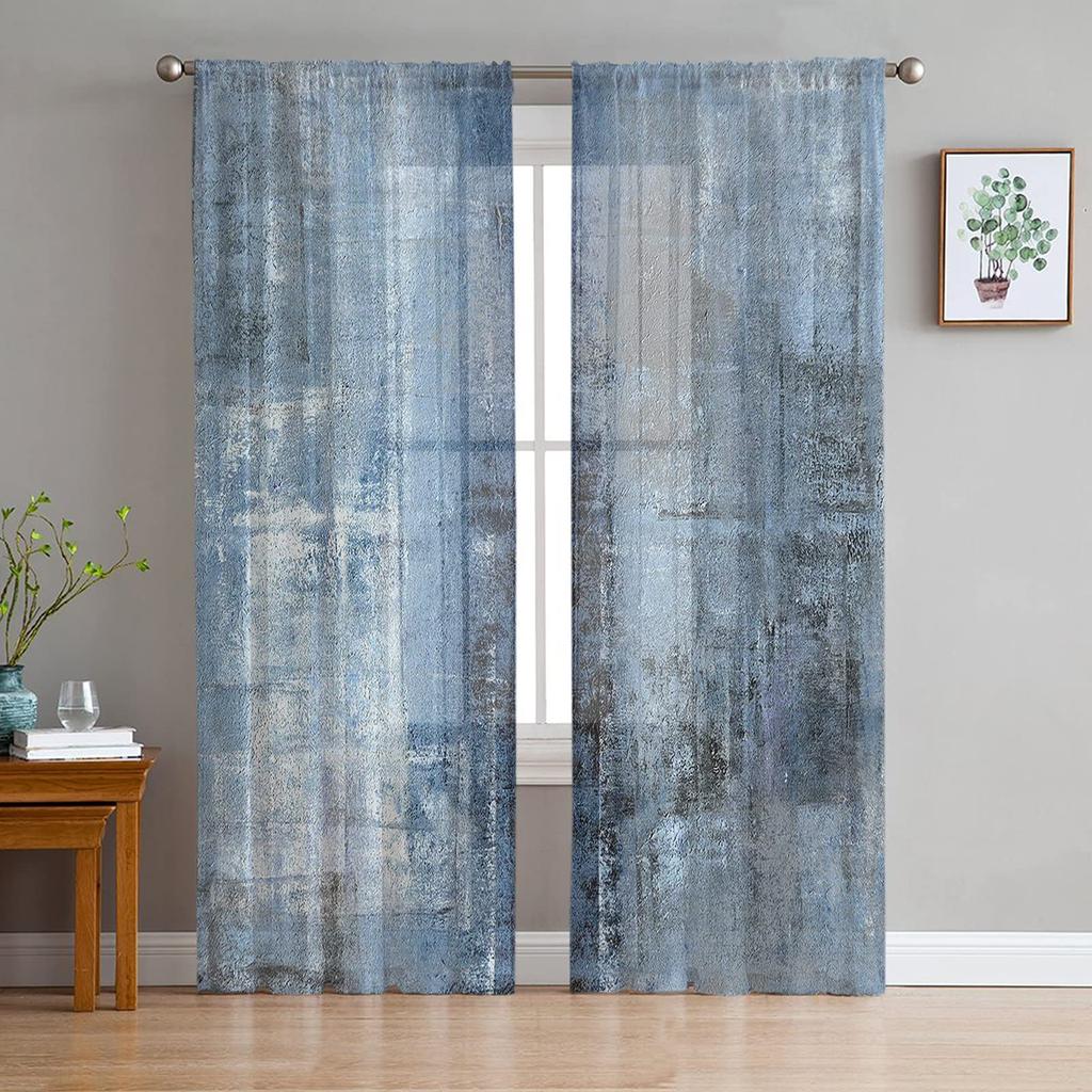 Sunflower Curtains Panels Set Yellow Kitchen Curtain Drapes Privacy Voile Living Room Bedroom Summer Sheer Polyester With Rod Pocket Sitting Decor