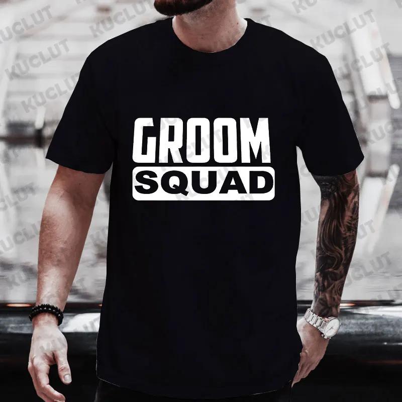 The Groom Squad Best Man T Shirt Team EVG Groom Groomsman Tshirt Friends Single Farewell Graphic Tops Bachelor Stag Party Tees