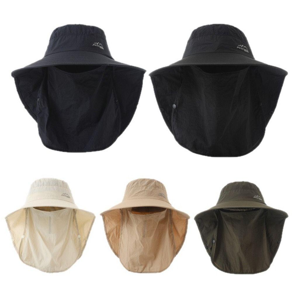 Removable Fisherman's Hat Sunscreen Face Mask Hat Fashion Male Sun Hats  Outdoor