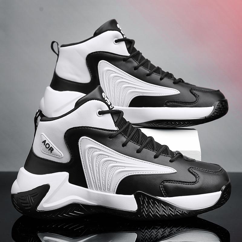New  Couple Sneakers Men Air Cushion Basketball Shoes Retro Women Breathable Non-slip Leather Sports Shoes Male Trainers