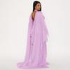 European & American Women's Backless Long Sleeve Pullover Dress with Mesh Shawl - Slimming Two-Piece Set