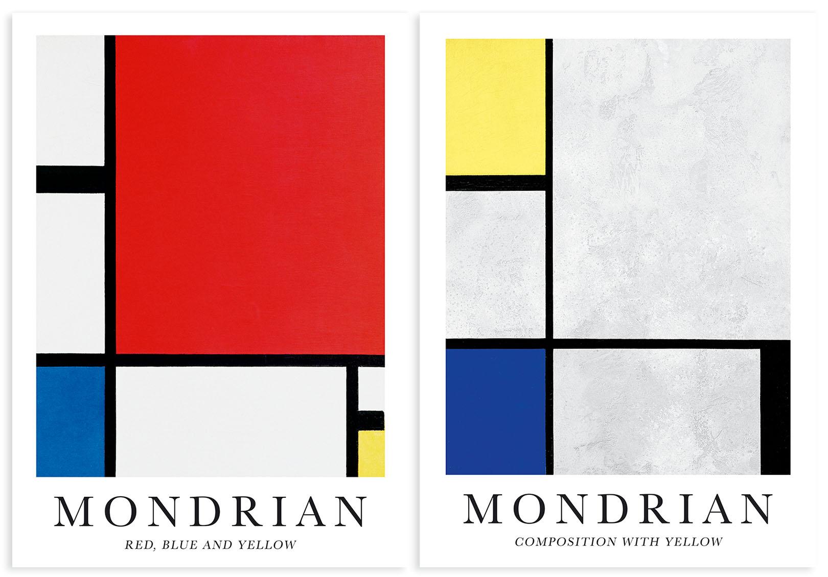 

Zestaw dwóch plakatów mondrian 21x29,7 cm A4