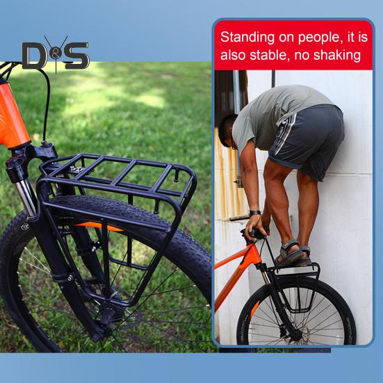 Bagażnik rowerowy, przedni widelec, bagażnik, wytrzymały, stalowy, uniwersalny, górski, szosowy, rowerowy, akcesoria rowerowe
