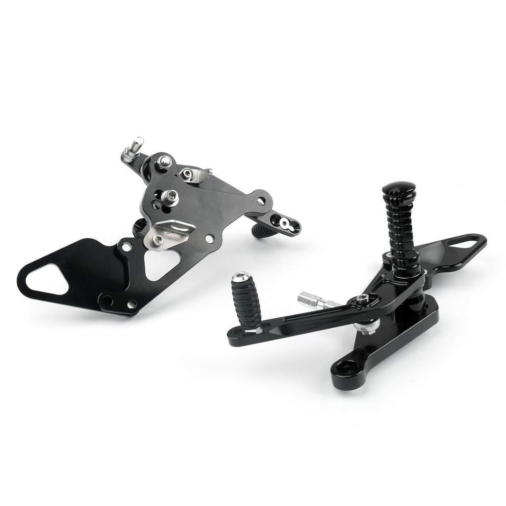 Bruce Shark Back Steps for Yamaha Back Step Kit CNC Adjustable Rear Set Footpegs Pedals Black & MT-07 FZ-07 2014-2020