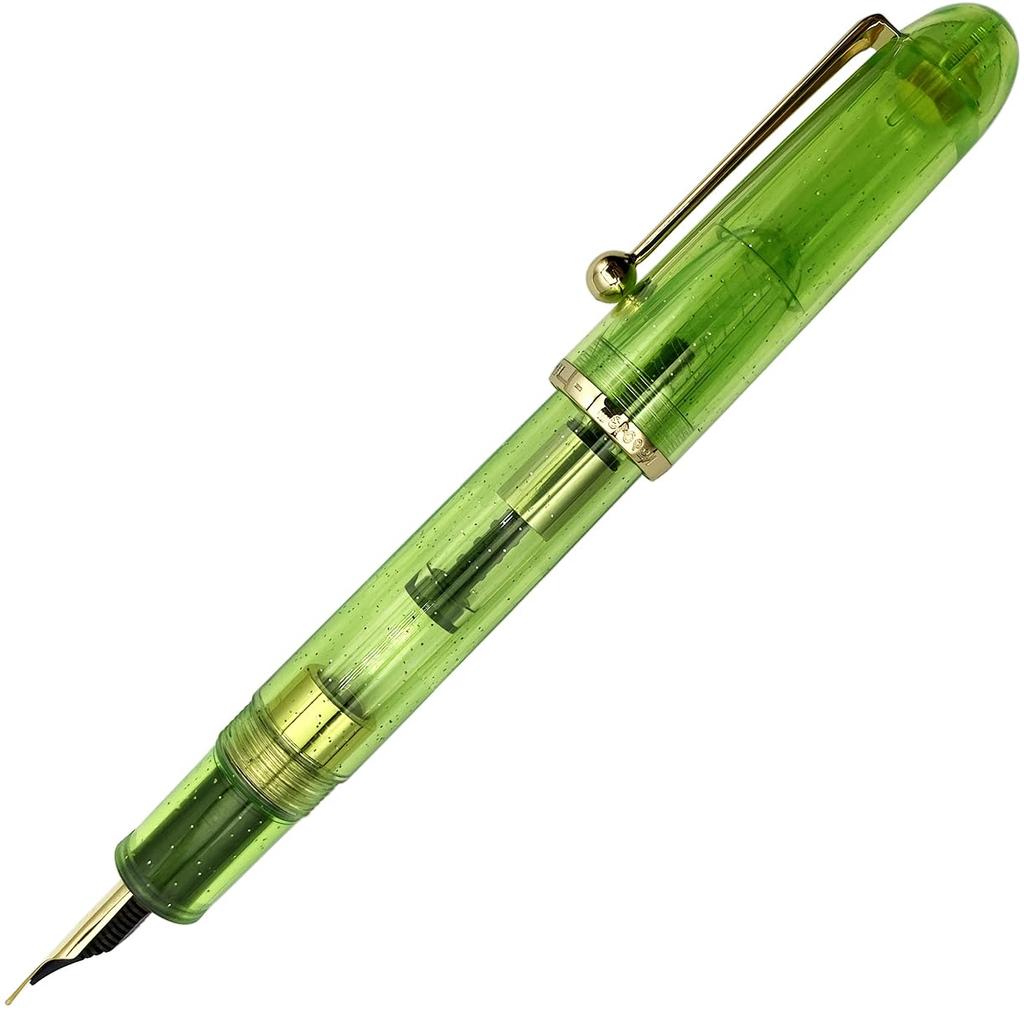 Gullor Acrylic Fountain Heartbeat Transparent Fine Nib Pen, Tip, Green, (0.5mm)