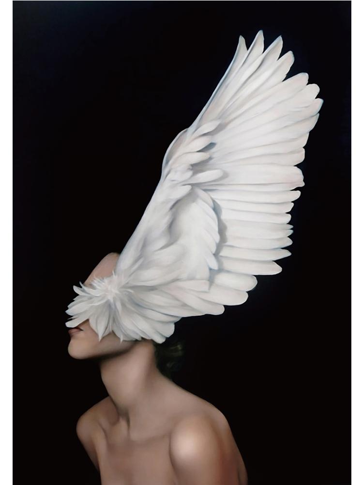 Abstract Flowers Feathers Woman Canvas Painting Wall Art Sexy Nude Women Print Poster Picture For Living Room Home Decoration